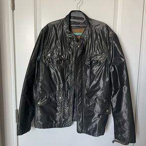 Zara Man Silver Grey Zip Up Bomber  Quilted Lining Jacket Sz L